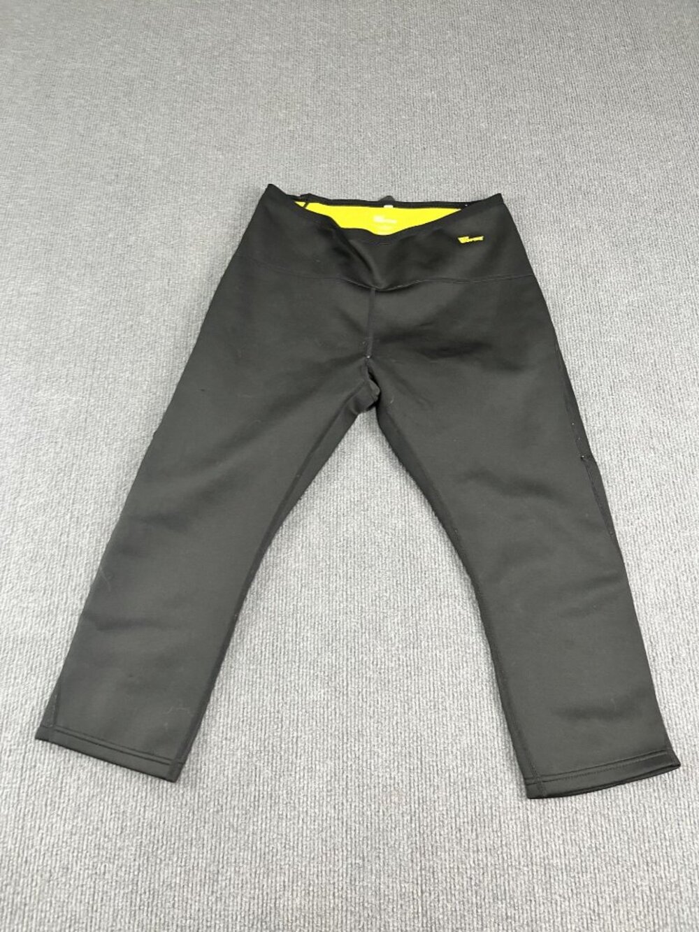Hot Shapers Womens Neotex Capri Pants L Black & Yellow Activewear